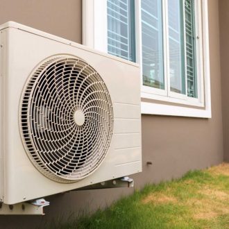 Air conditioner compressor outdoor unit installed outside the house